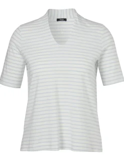 Damen Frapp Softes Baumwoll-Jersey-Shirt mit Kelchkragen