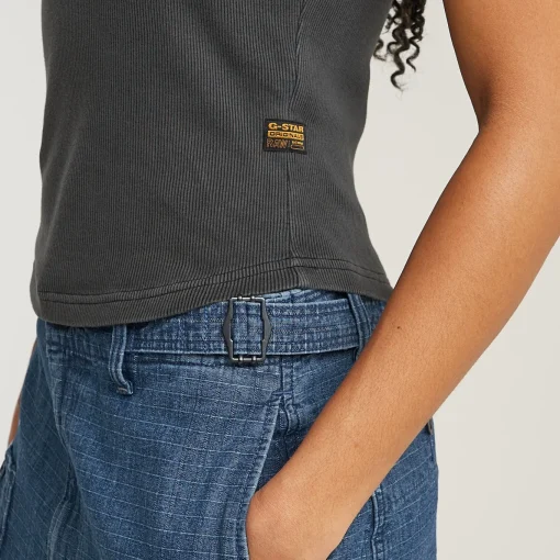 Damen G-Star Spaghetti Strap Rib Top