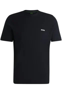 Herren Boss Green Sportives Strick-T-Shirt aus Baumwoll-Mix mit verschiedenen Strukturen