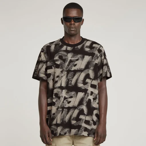 Herren G-Star Sprayed Letters Loose T-Shirt
