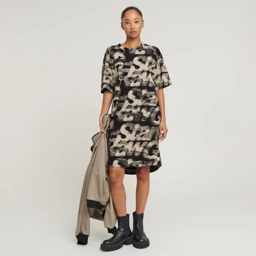 Damen G-Star Sprayed Letters Shirtkleid
