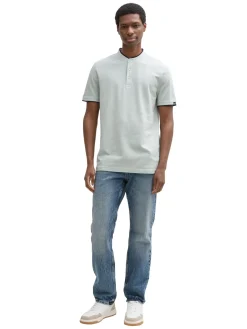 Herren Tom Tailor Denim Stehkragen Poloshirt