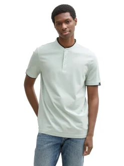 Herren Tom Tailor Denim Stehkragen Poloshirt