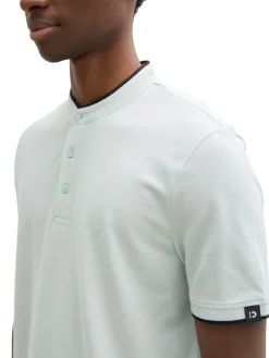 Herren Tom Tailor Denim Stehkragen Poloshirt
