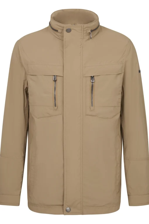 Herren Bugatti Stehkragenjacke mit einrollbarer Kapuze