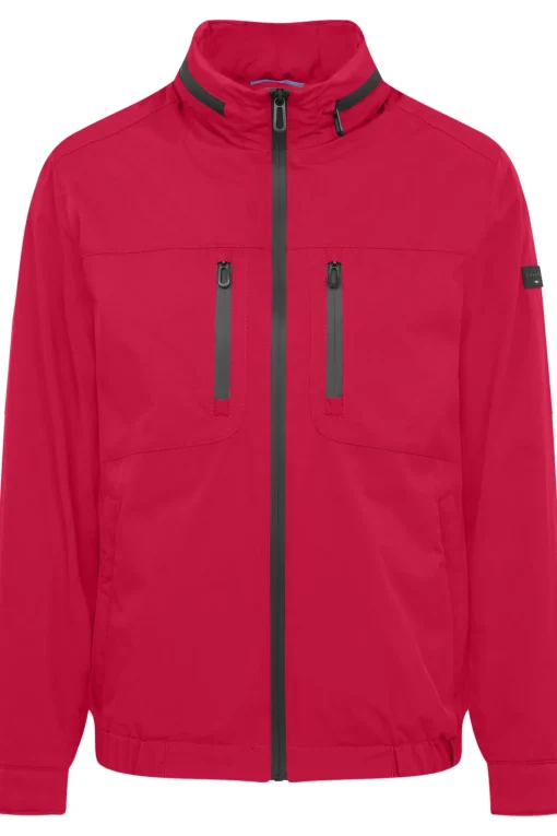 Herren Bugatti Stehkragenjacke mit einrollbarer Kapuze