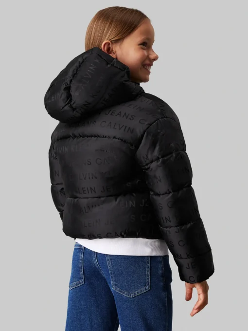 Kinder Calvin Klein Steppjacke mit Kapuze und Logo