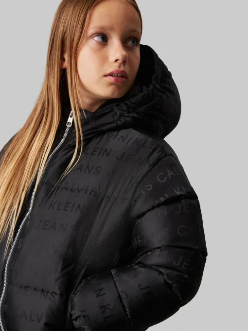 Kinder Calvin Klein Steppjacke mit Kapuze und Logo