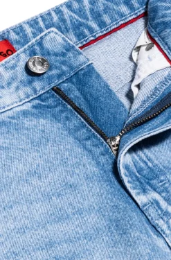 Damen Hugo Red Straight-Fit Jeans aus festem hellblauem Denim