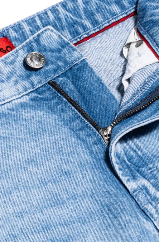 Damen Hugo Red Straight-Fit Jeans aus festem hellblauem Denim