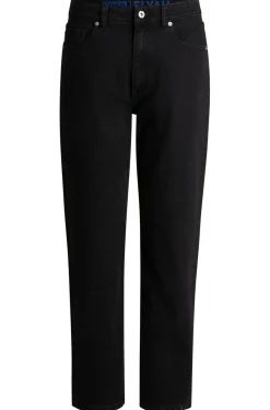 Damen Hugo Blue Straight-Fit Jeans aus schwarzem Stretch-Denim