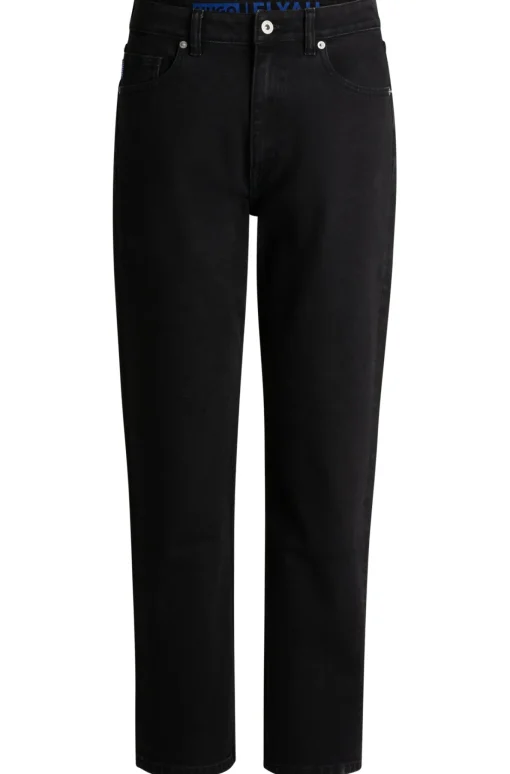 Damen Hugo Blue Straight-Fit Jeans aus schwarzem Stretch-Denim