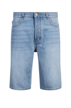 Herren Hugo Blue Straight-Fit Shorts aus blauem Stone-washed-Denim