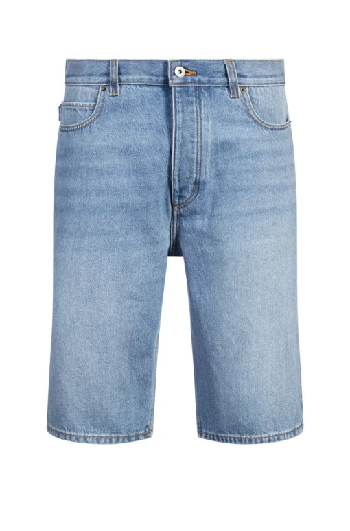 Herren Hugo Blue Straight-Fit Shorts aus blauem Stone-washed-Denim