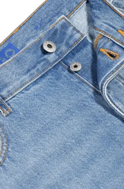 Herren Hugo Blue Straight-Fit Shorts aus blauem Stone-washed-Denim