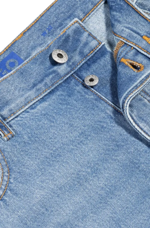 Herren Hugo Blue Straight-Fit Shorts aus blauem Stone-washed-Denim