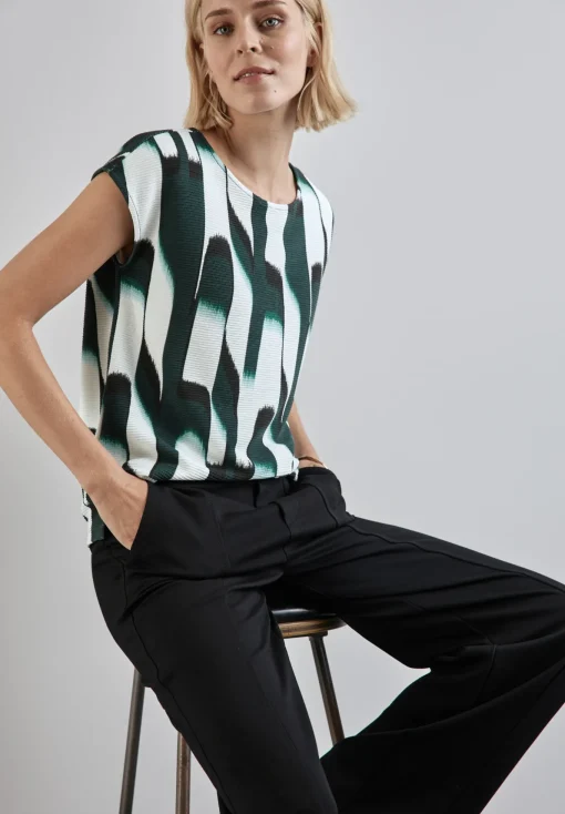 Damen Street One Damen Bedrucktes Ottoman-Shirt