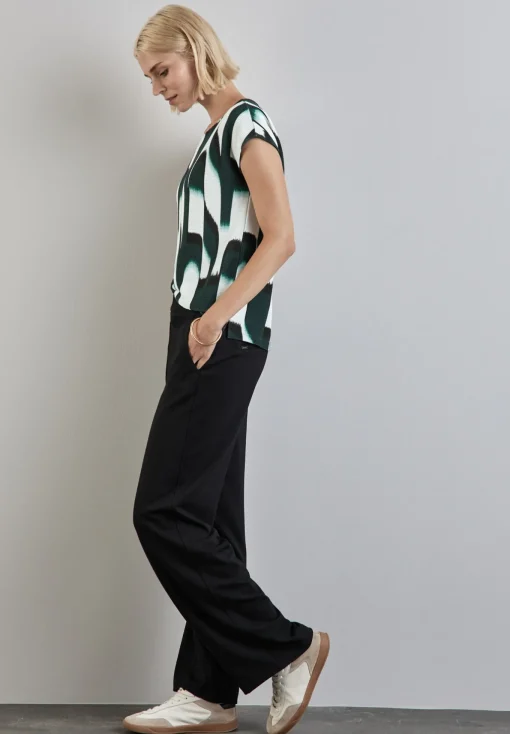 Damen Street One Damen Bedrucktes Ottoman-Shirt