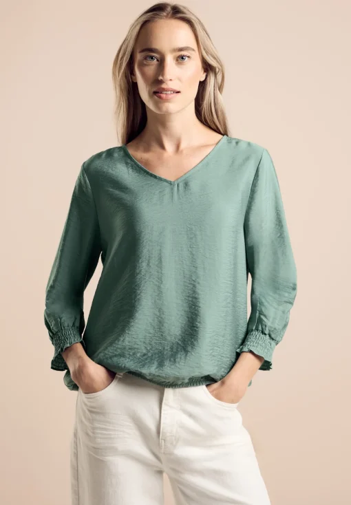 Damen Street One Damen Bluse mit Smock-Detail