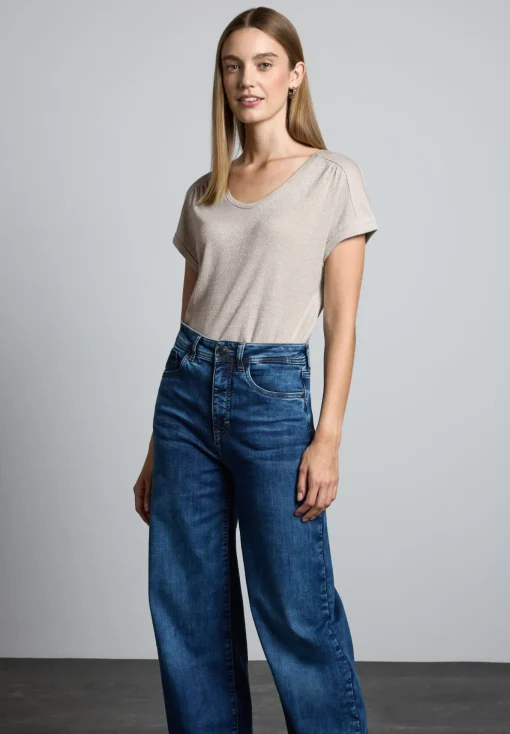 Damen Street One Damen T-Shirt im Glanz-Look