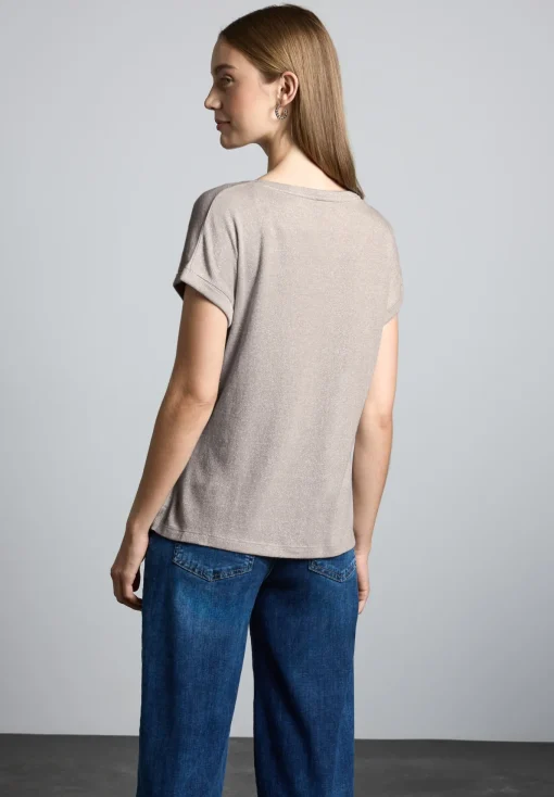Damen Street One Damen T-Shirt im Glanz-Look