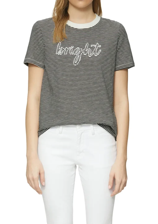 Damen s.Oliver Streifenshirt mit Schmuckperlen