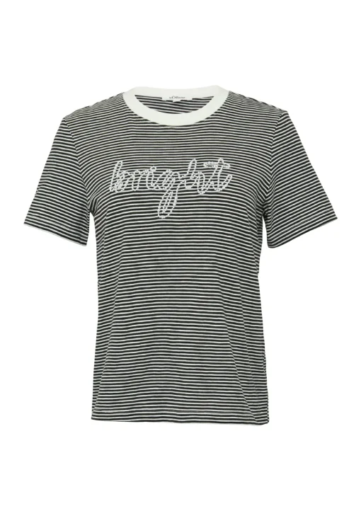 Damen s.Oliver Streifenshirt mit Schmuckperlen