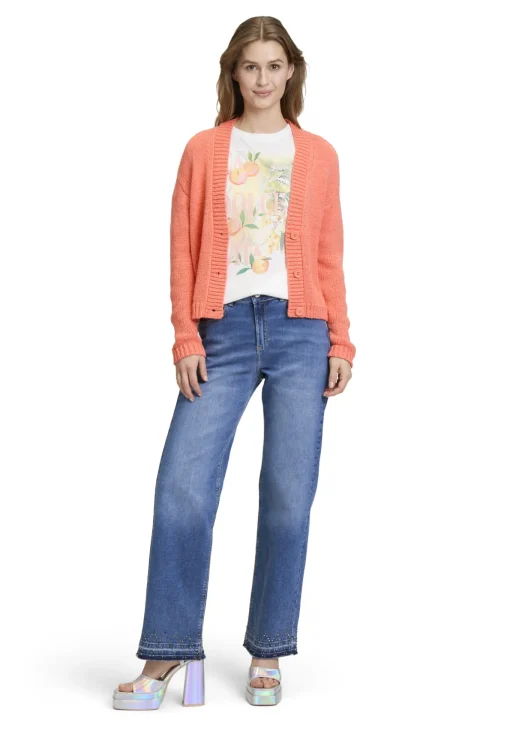 Damen Cartoon Strick-Cardigan
