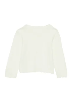 Kinder s.Oliver Strickjacke aus Viskosemix mit Wellsaum und blumenförmigen Knöpfen