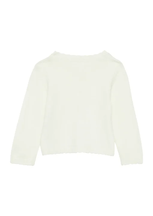 Kinder s.Oliver Strickjacke aus Viskosemix mit Wellsaum und blumenförmigen Knöpfen