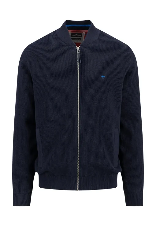 Herren Fynch-Hatton Strickjacke Collegekragen Fisherman