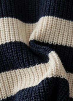 Damen Lecomte Strickjacke mit Perlfang-Strickart und Streifenmuster