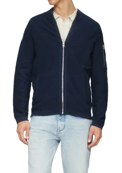 Herren s.Oliver Strickjacke mit Stehkragen