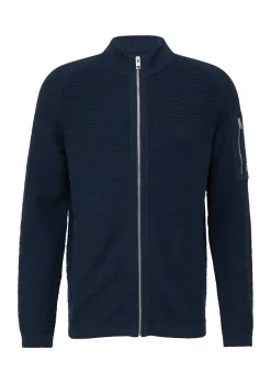 Herren s.Oliver Strickjacke mit Stehkragen