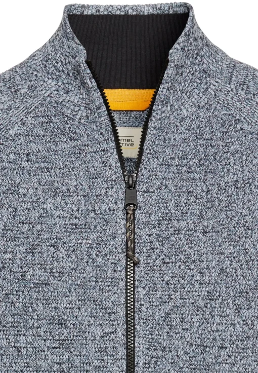 Herren Camel Active Strickjacke mit Stehkragen