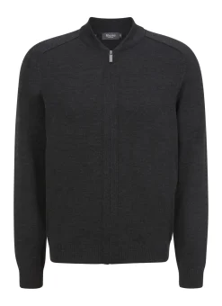 Herren MAERZ Muenchen Strickjacke Zip 1/1 Arm Collegekragen