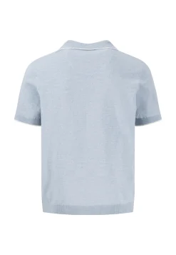 Herren Fynch-Hatton Strickpolo 1/2 Arm Leinenmix