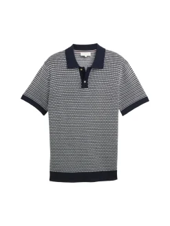 Herren Tom Tailor Strick-Poloshirt aus Baumwolle