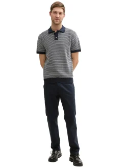 Herren Tom Tailor Strick-Poloshirt aus Baumwolle