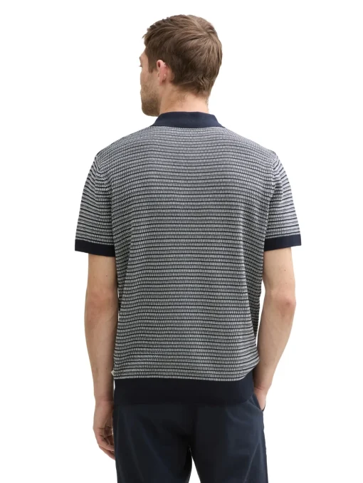 Herren Tom Tailor Strick-Poloshirt aus Baumwolle