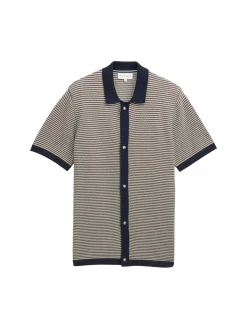 Herren Tom Tailor Strick-Poloshirt aus Baumwolle