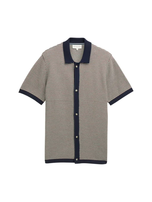 Herren Tom Tailor Strick-Poloshirt aus Baumwolle