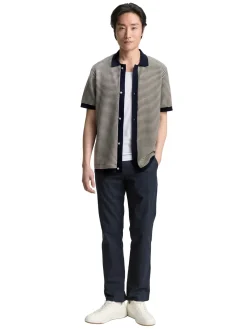 Herren Tom Tailor Strick-Poloshirt aus Baumwolle