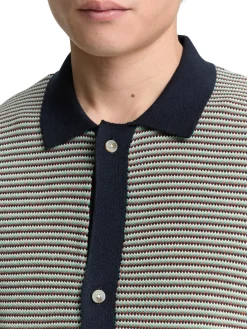 Herren Tom Tailor Strick-Poloshirt aus Baumwolle