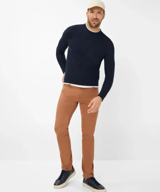 Herren Brax Strickpoloshirt mit Streifen