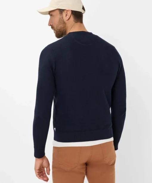 Herren Brax Strickpoloshirt mit Streifen