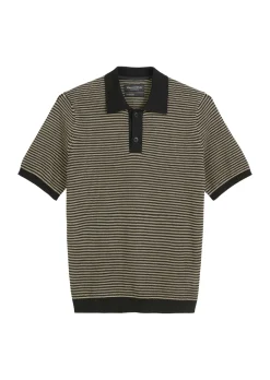 Herren Marc O´Polo Strick-Poloshirt regular aus Bio-Baumwoll-Leinen-Mix