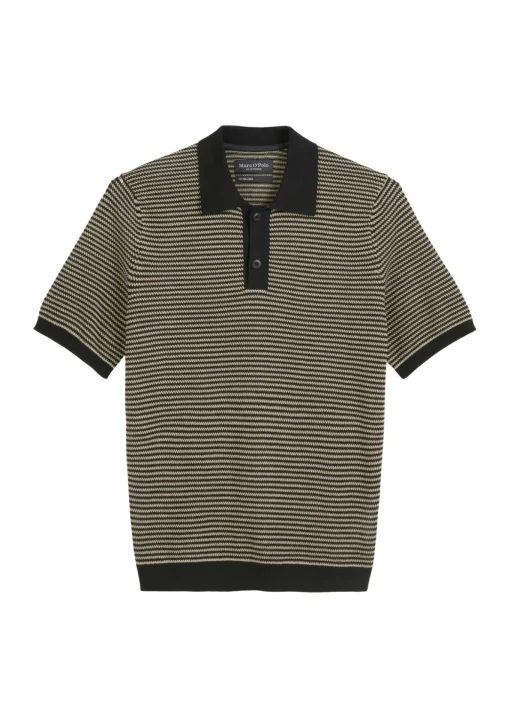 Herren Marc O´Polo Strick-Poloshirt regular aus Bio-Baumwoll-Leinen-Mix