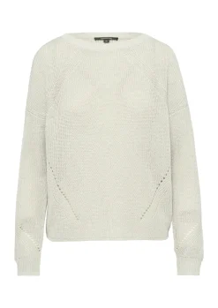 Damen Comma Strickpullover aus Viskosemix mit Rippbündchen