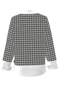 Damen Frank Walder Strickpullover mit aufgesteppten Seitenstreifen